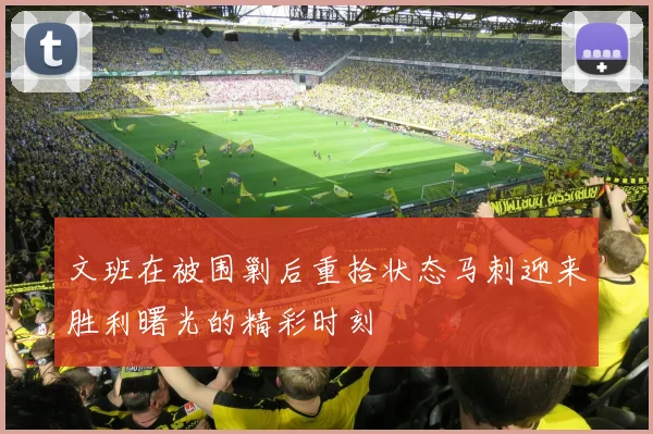 文班在被围剿后重拾状态马刺迎来胜利曙光的精彩时刻